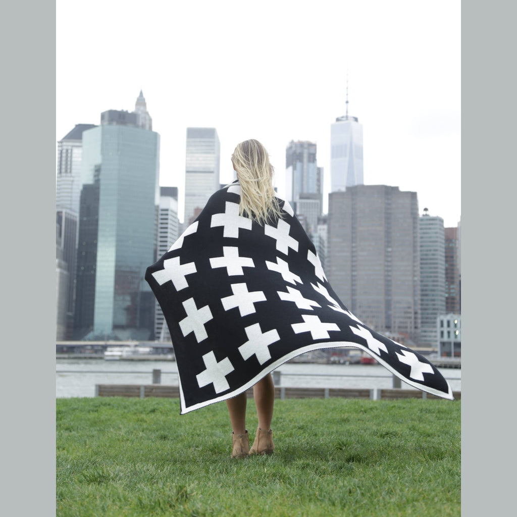 Swiss Cross Reversible Throw Blanket - Retreat Home Furniture