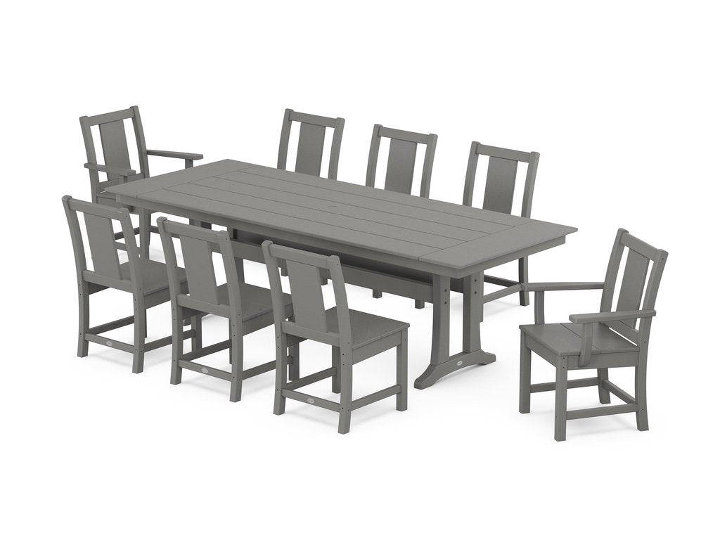 Prairie 9-Piece Farmhouse Dining Set with Trestle Legs Photo