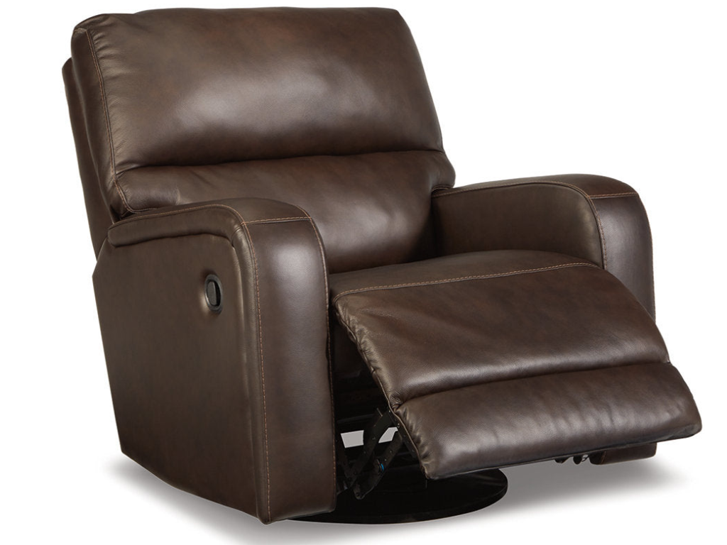 Emberla Swivel Glider Leather Recliner - Retreat Home Furniture