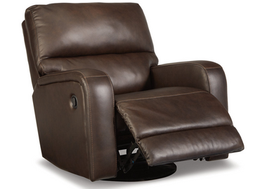 Emberla Swivel Glider Leather Recliner - Retreat Home Furniture