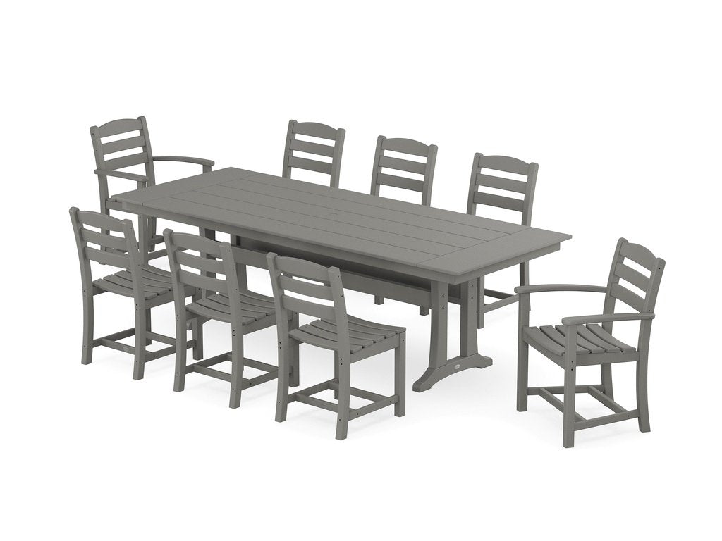 La Casa Café 9-Piece Farmhouse Dining Set with Trestle Legs Photo