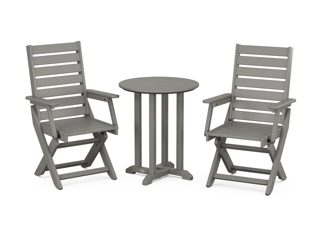 Captain Folding Chair 3-Piece Round Dining Set Photo