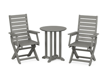 Captain Folding Chair 3-Piece Round Dining Set Photo