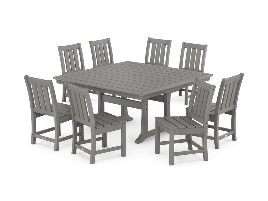 Oxford Side Chair 9-Piece Square Dining Set with Trestle Legs Photo