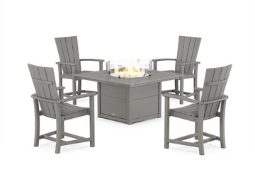 Quattro 4-Piece Upright Adirondack Conversation Set with Fire Pit Table Photo