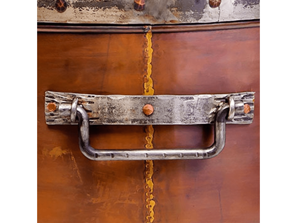 Round Copperstone Fire Pit With Top