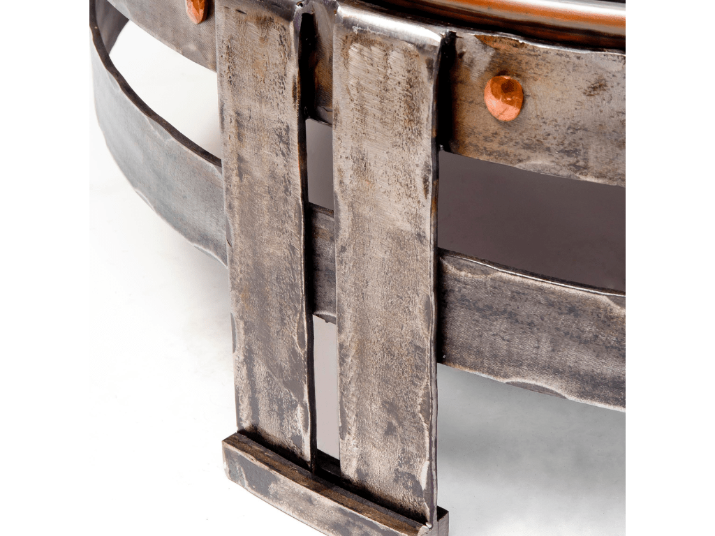 Round Copperstone Fire Pit With Top