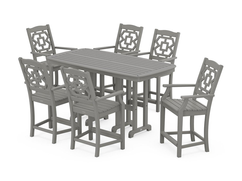 Chinoiserie Arm Chair 7-Piece Counter Set Photo