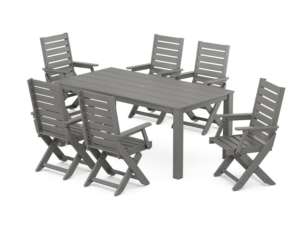 Captain Folding Chair 7-Piece Parsons Dining Set Photo