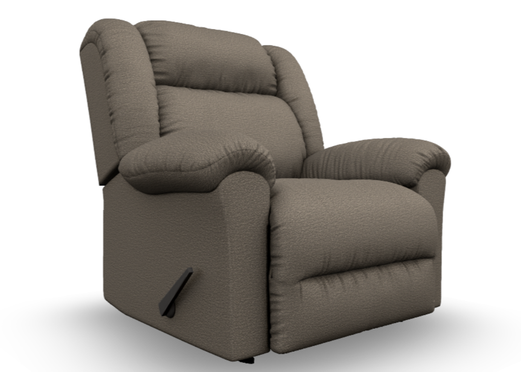 Gray recliner chair on a white background