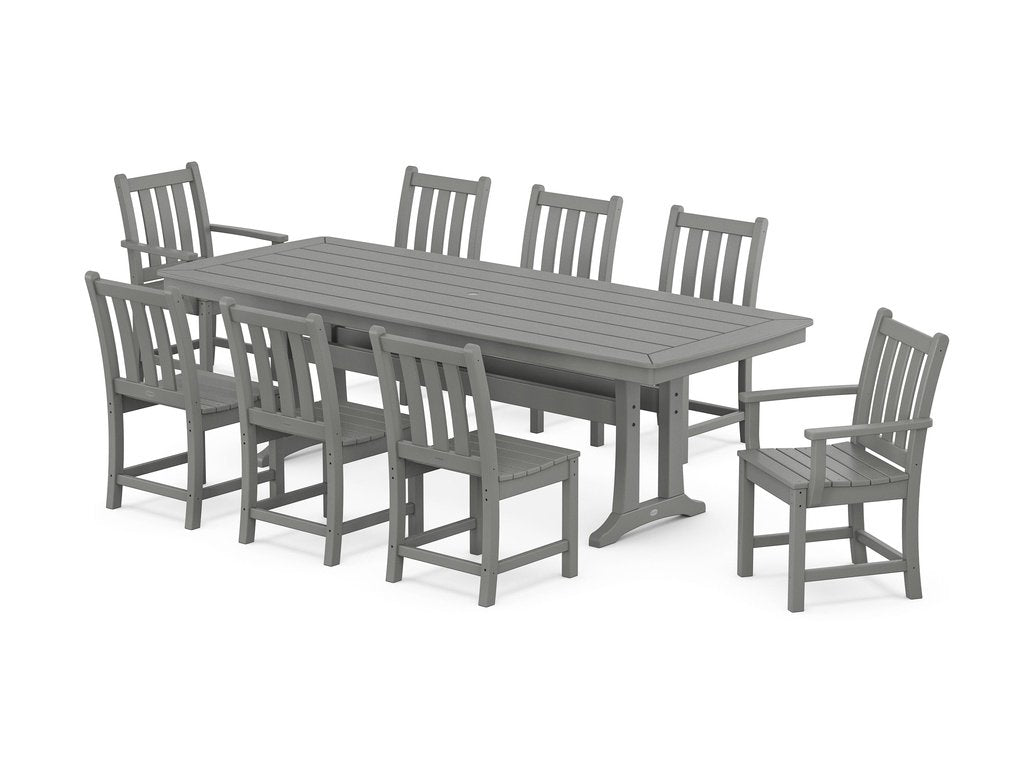 Traditional Garden 9-Piece Dining Set with Trestle Legs Photo