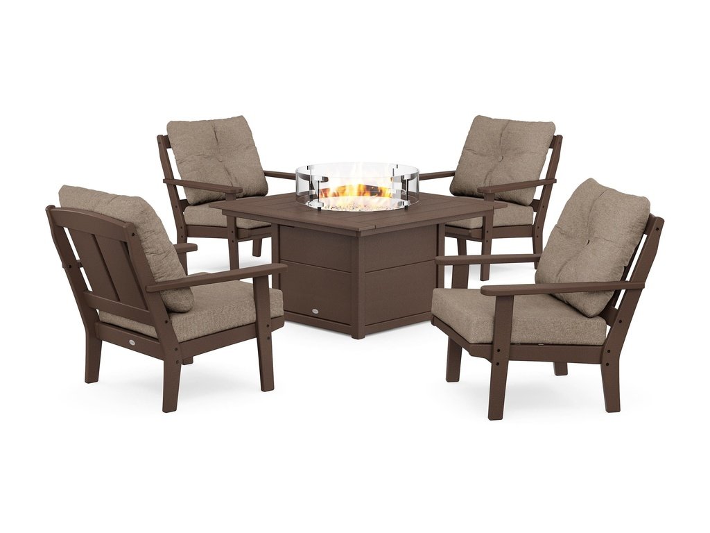 Mission 5-Piece Deep Seating Set with Fire Pit Table Photo