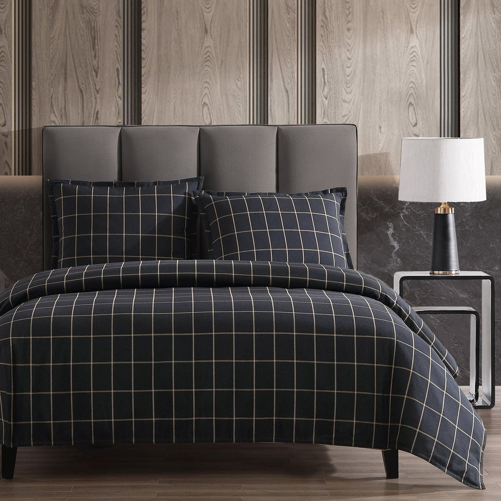 Windowpane Plaid Duvet Retreat Home Furniture
