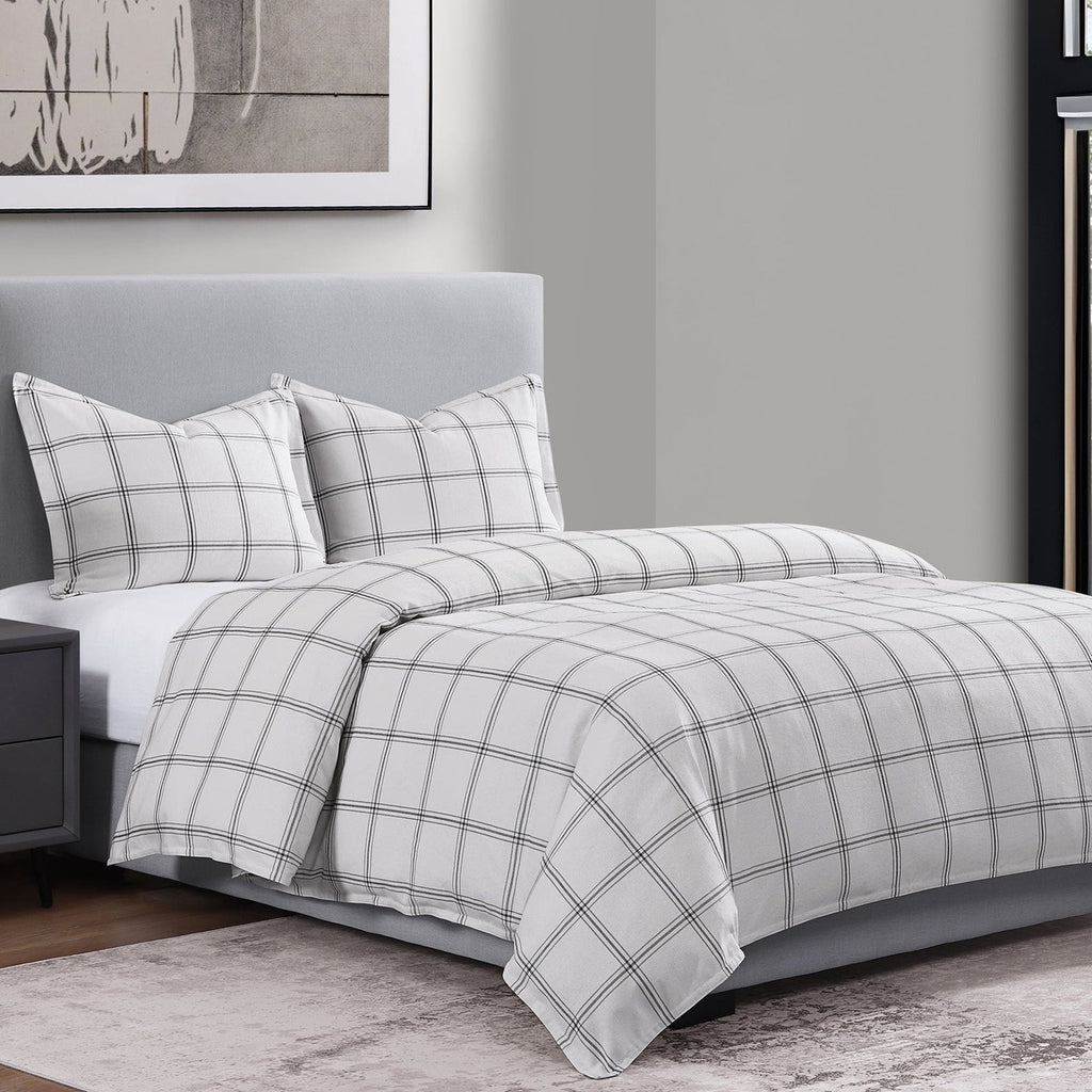 Windowpane Plaid Duvet Retreat Home Furniture