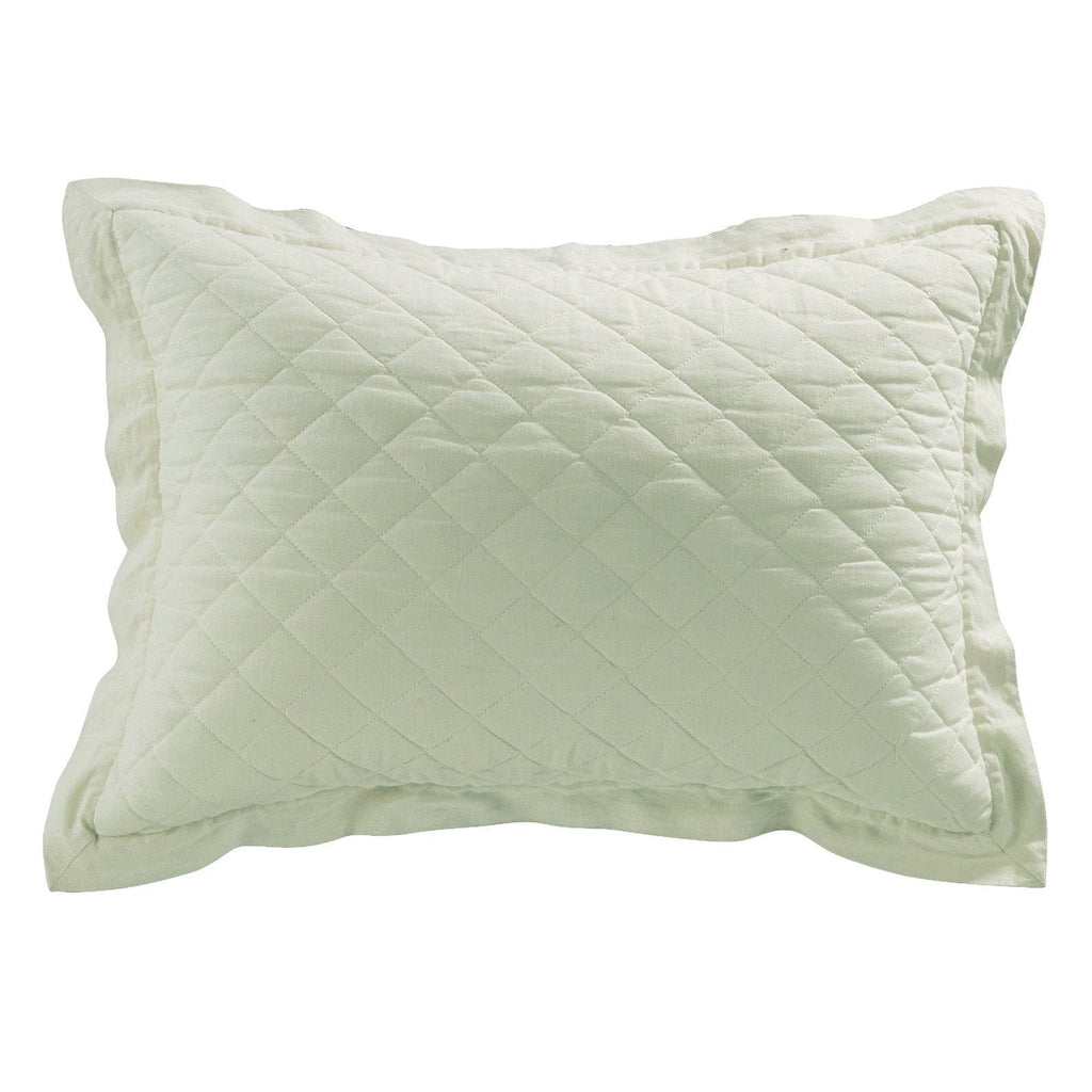 Linen Cotton Diamond Quilted Pillow Sham Retreat Home Furniture