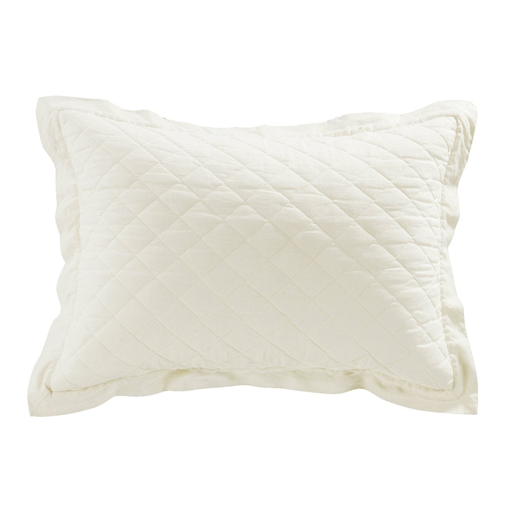 Linen Cotton Diamond Quilted Pillow Sham Retreat Home Furniture