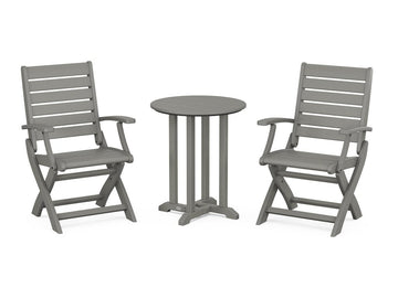 Signature Folding Chair 3-Piece Round Farmhouse Dining Set Photo