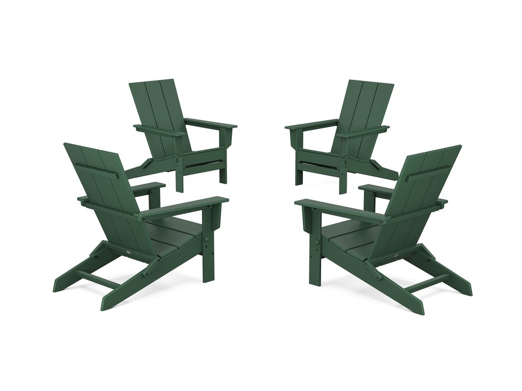 4-Piece Modern Studio Folding Adirondack Chair Conversation Set Photo