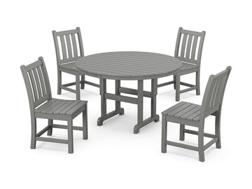 Traditional Garden Side Chair 5-Piece Round Farmhouse Dining Set Photo