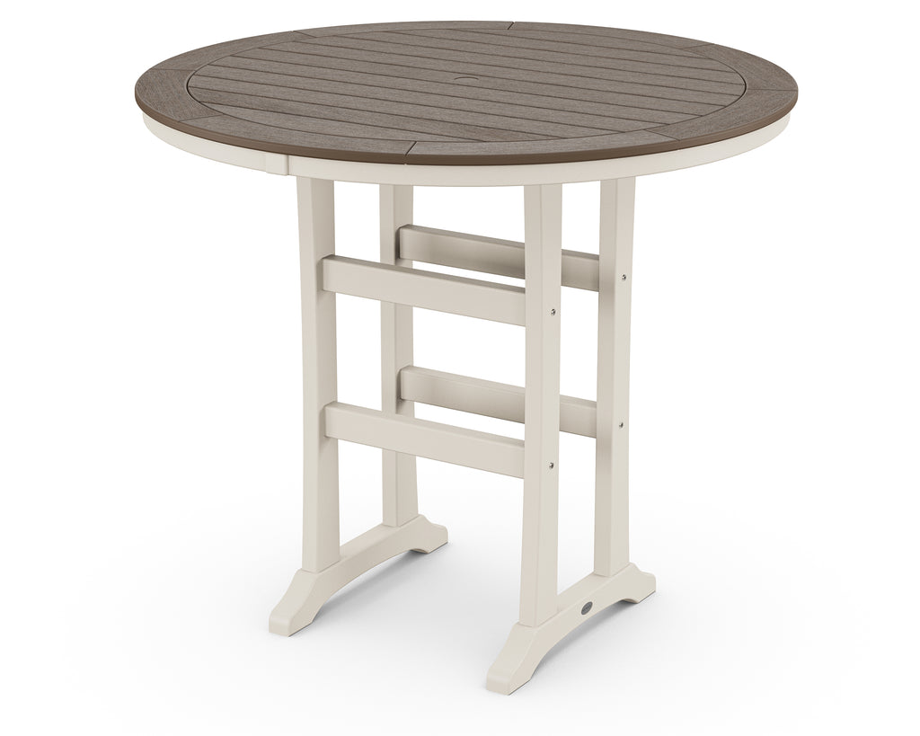 Nautical Trestle 48" Round Bar Table | Select Accents Retreat Home Furniture
