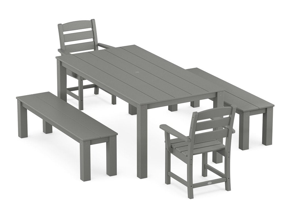 Lakeside 5-Piece Parsons Dining Set with Benches Photo