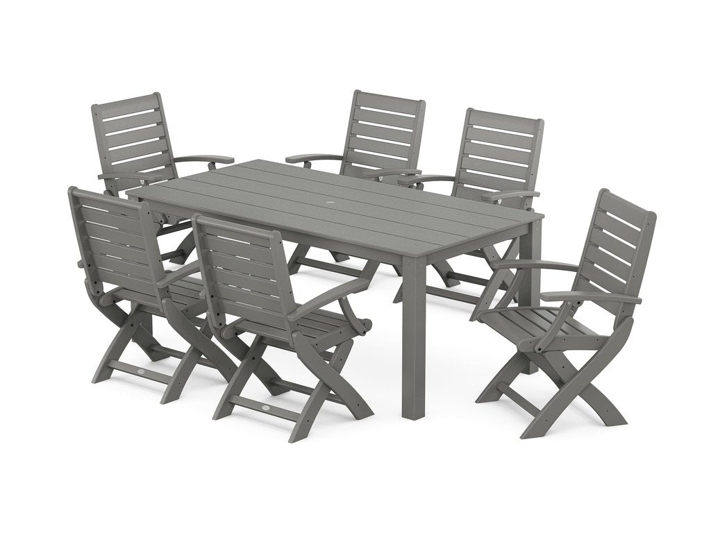 Signature Folding Chair 7-Piece Parsons Dining Set Photo