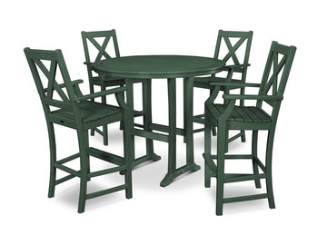 Braxton 5-Piece Nautical Trestle Arm Chair Bar Set Photo