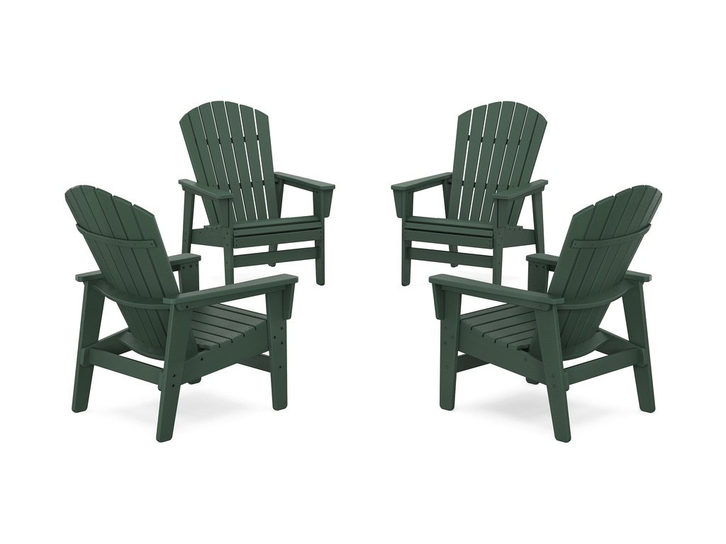 4-Piece Nautical Grand Upright Adirondack Chair Conversation Set Photo