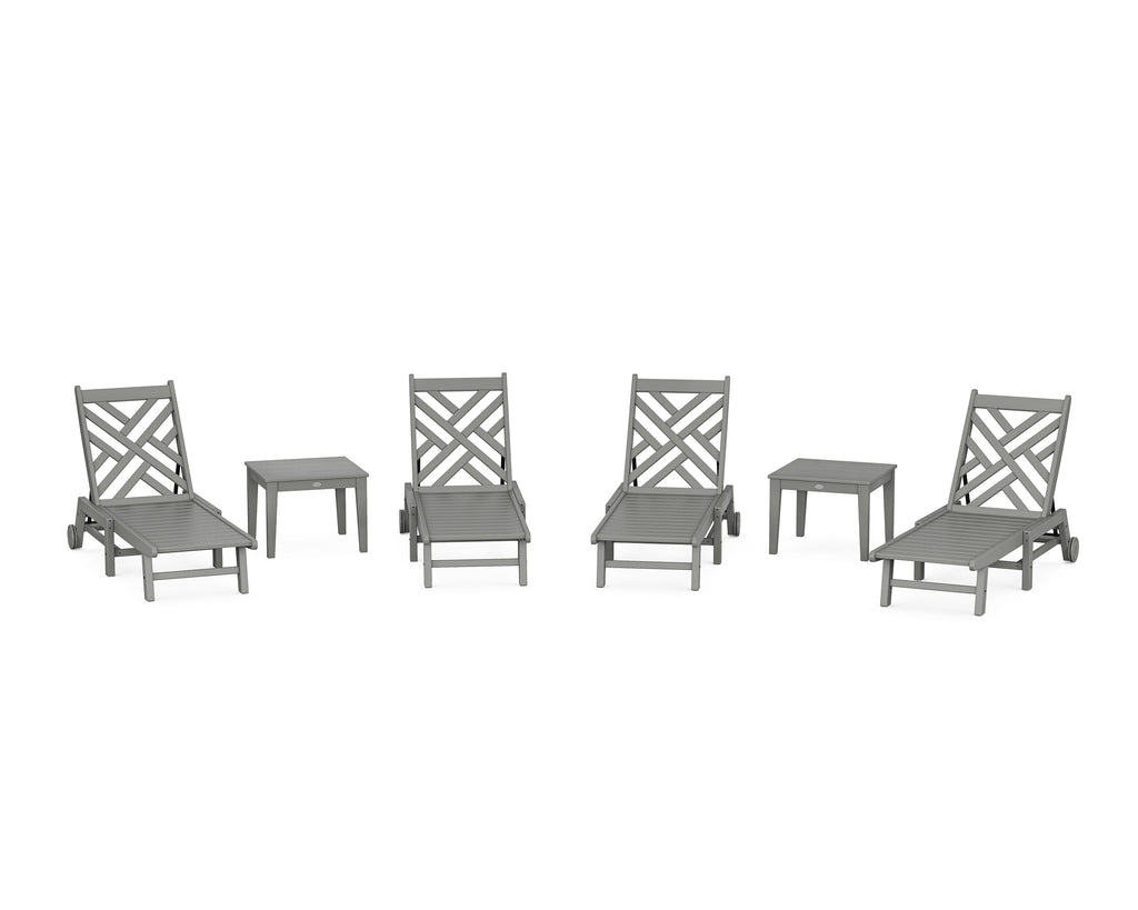 Chippendale 6-Piece Chaise Set with Wheels Photo
