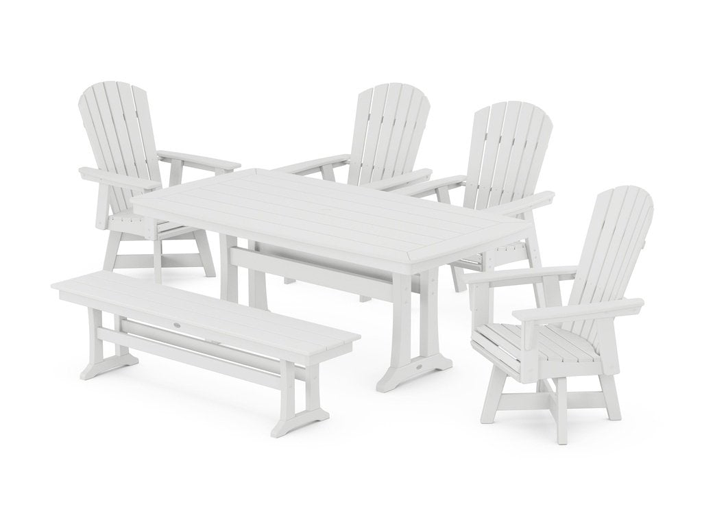 Nautical Adirondack Swivel 6-Piece Dining Set with Trestle Legs Photo