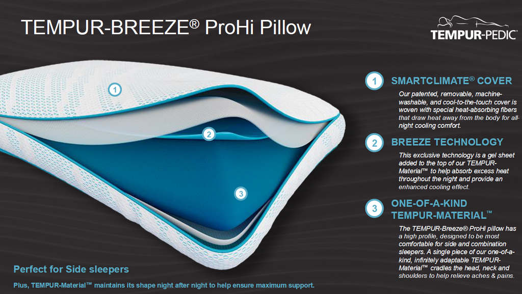 TEMPUR-Breeze ProHi Pillow - Retreat Home Furniture