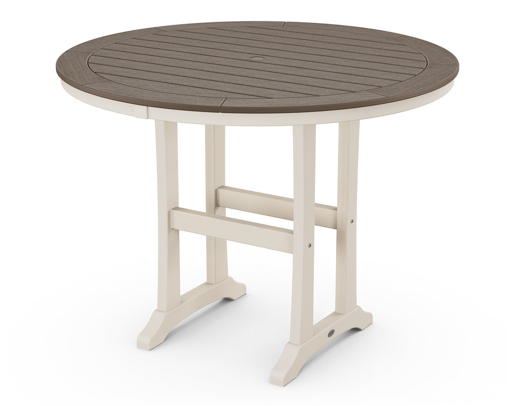 Nautical Trestle 48" Round Counter Table | Select Accents Retreat Home Furniture