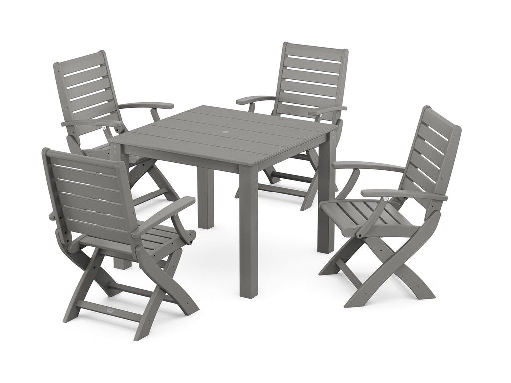 Signature Folding Chair 5-Piece Parsons Dining Set Photo