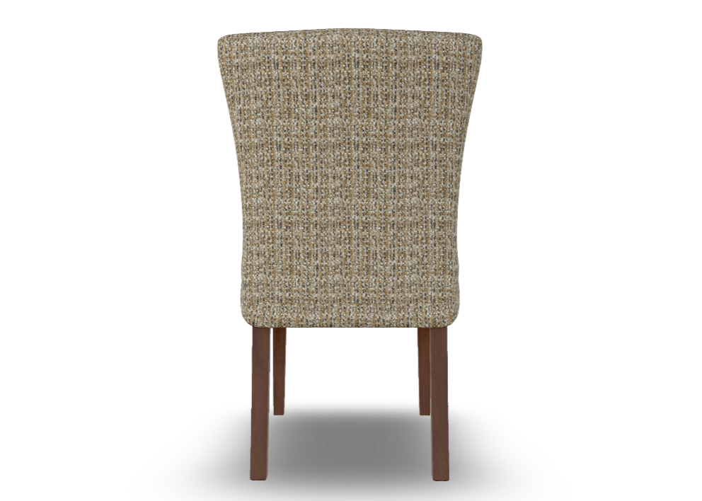 Textured chair with wooden legs on a white background