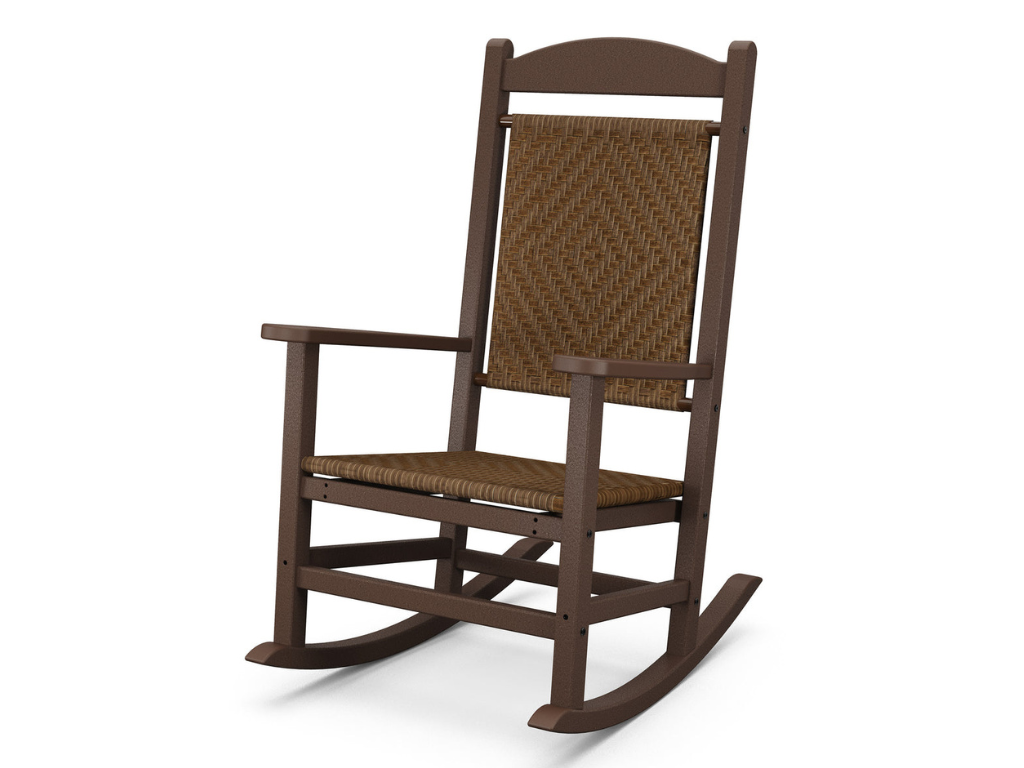 Presidential Woven Rocking Chair | Mahogany with Tigerwood Retreat Home Furniture