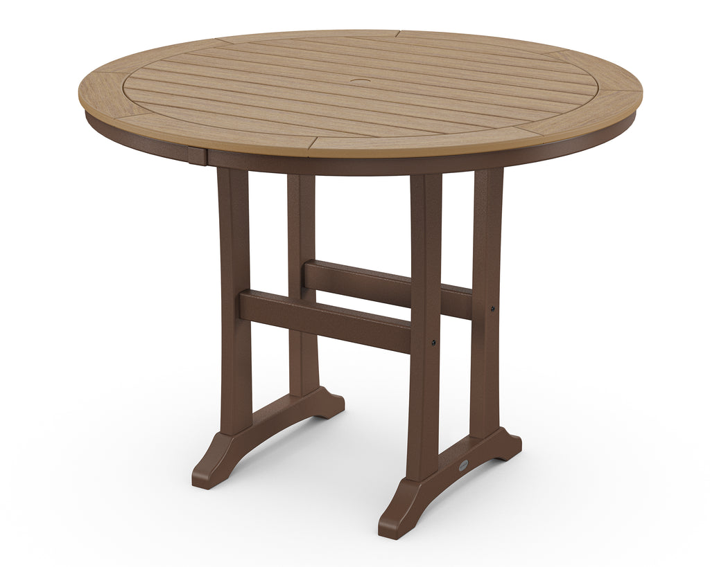 Nautical Trestle 48" Round Counter Table | Select Accents Retreat Home Furniture