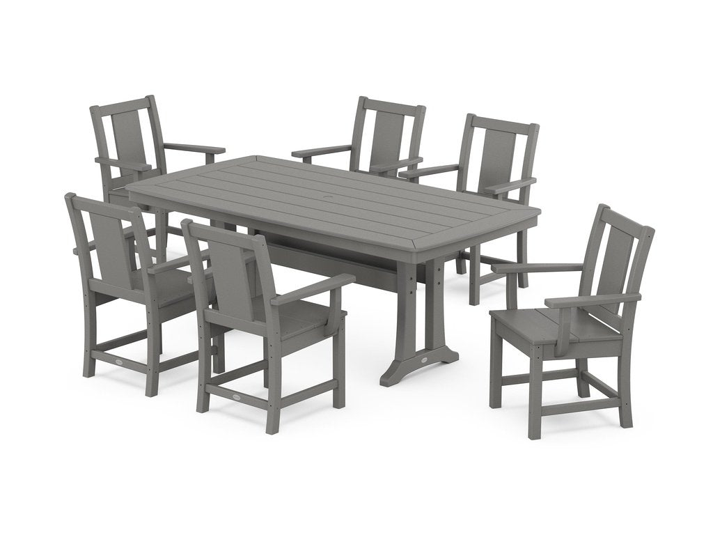 Prairie Arm Chair 7-Piece Dining Set with Trestle Legs Photo