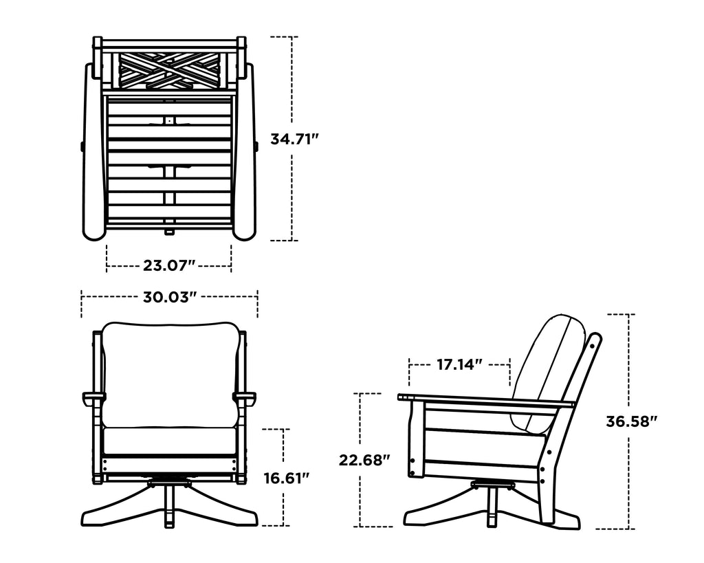 Chippendale Deep Seating Swivel Chair Retreat Home Furniture