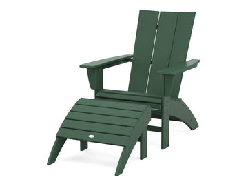 Modern Curveback Adirondack Chair 2-Piece Set with Ottoman Photo