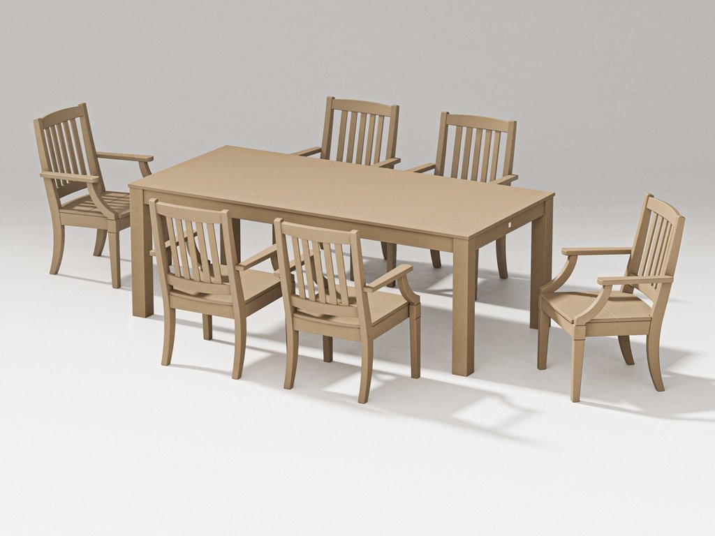 Estate Arm Chair 7-Piece Parsons Table Dining Set Photo