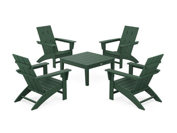 5-Piece Modern Adirondack Chair Conversation Set with 36" Conversation Table Photo