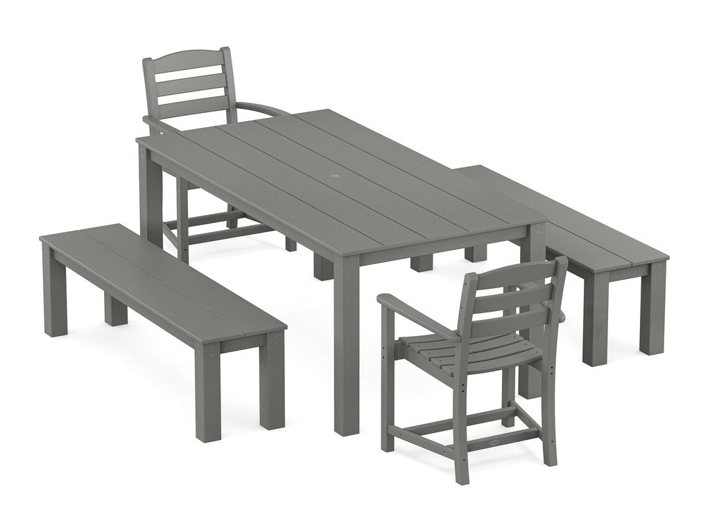La Casa Cafe' 5-Piece Parsons Dining Set with Benches Photo