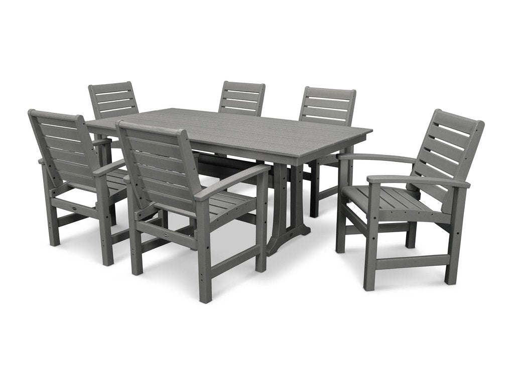 Signature 7-Piece Farmhouse Dining Set with Trestle Legs Photo