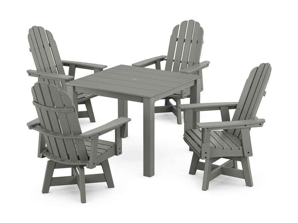 Vineyard Curveback Adirondack 5-Piece Parsons Swivel Dining Set Photo