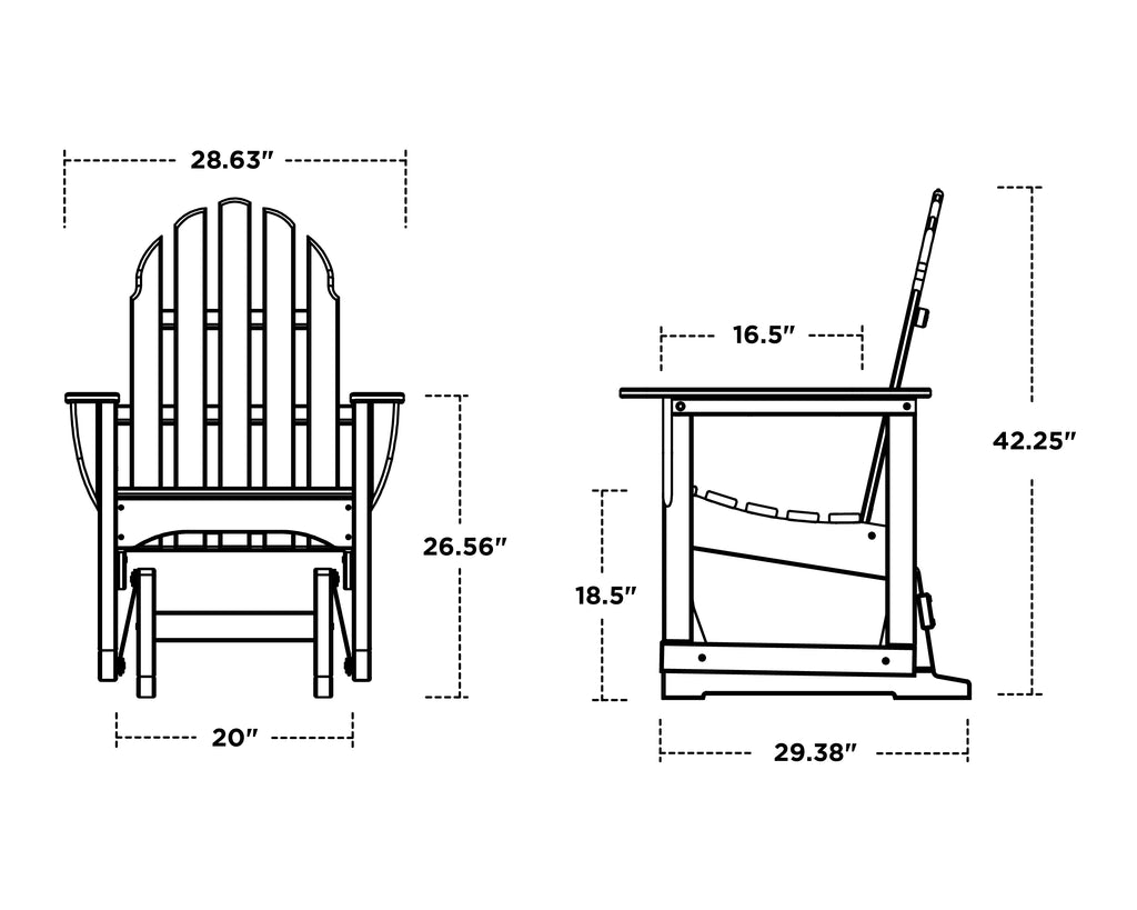Classic Adirondack Glider Chair Retreat Home Furniture