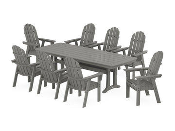 Vineyard Curveback Adirondack 9-Piece Dining Set with Trestle Legs Photo