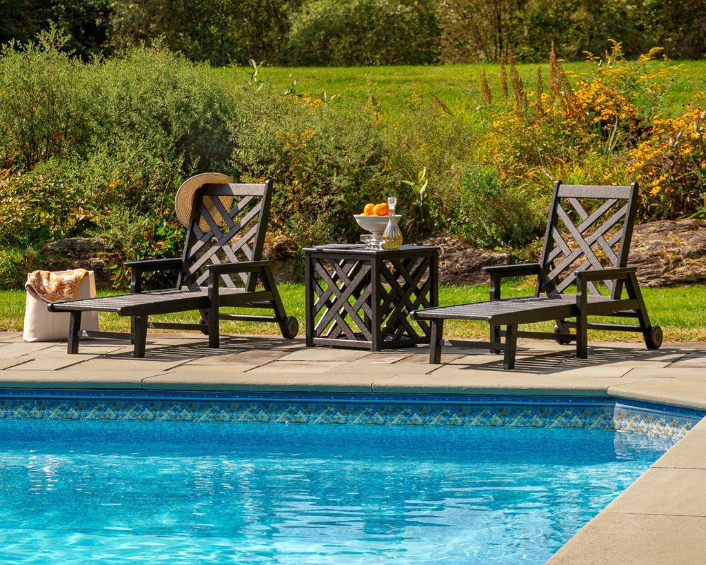 Chippendale Chaise with Arms and Wheels Retreat Home Furniture