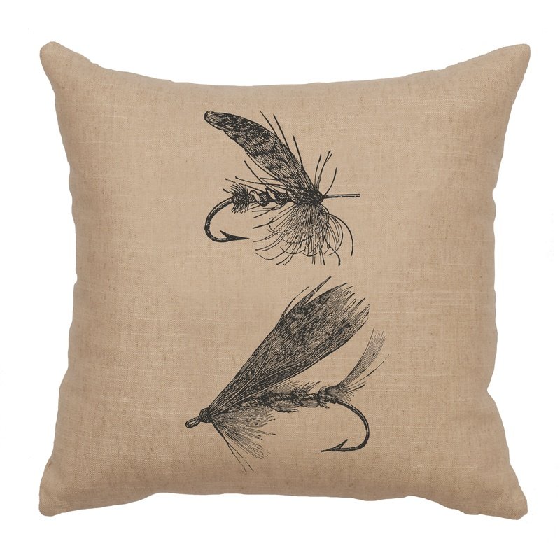 "Flies" Image Pillow - Linen Natural
