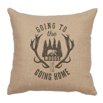 "Going to the Woods" Image Pillow - Linen Natural