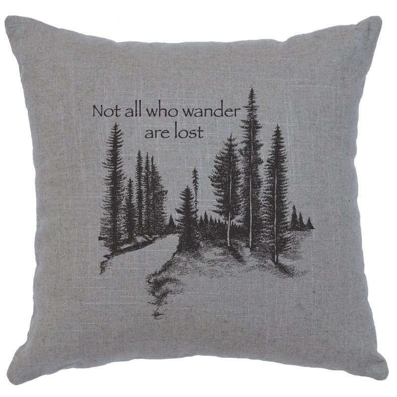 "Wander" Image Pillow - Linen Gray